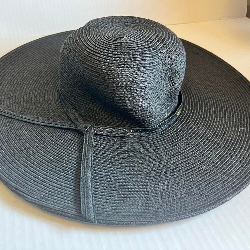 Scala black straw hat with